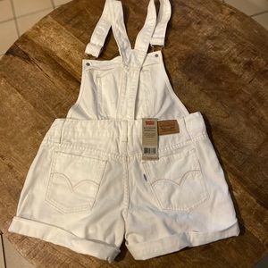 Girl’s white Levis Shorts overalls